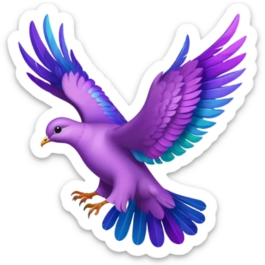 Purple dove flying towards heaven  sticker