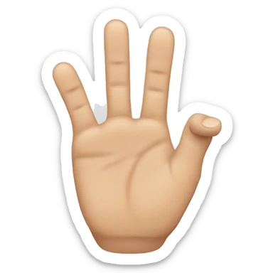 close all the fingers and open the little finger to the ring finger sticker