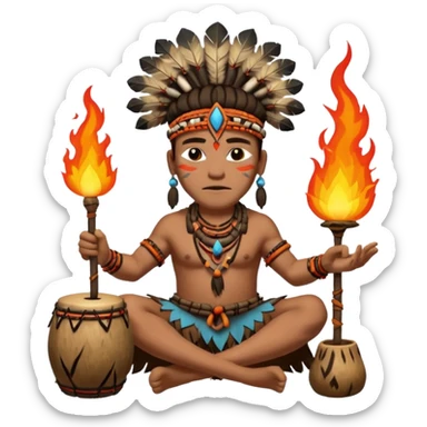 SHAMAN DRUM FIRE sticker