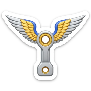 metal wing nut with two grips. sticker