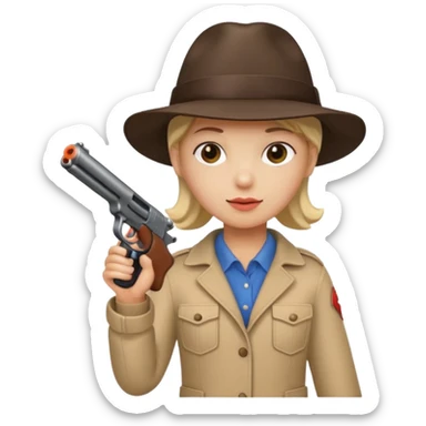 Hace un tralalero tralala con gorro y pistola de juguete  sticker