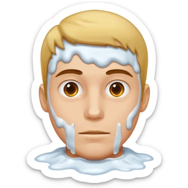 Guy face with white goo sticker