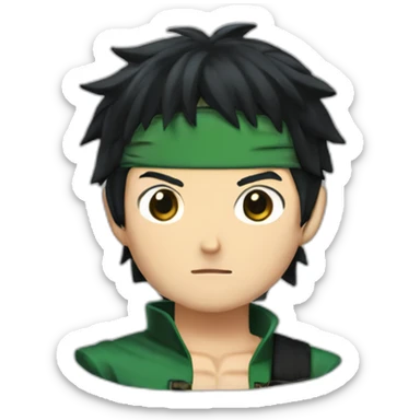 roronoa zoro with black hair sticker