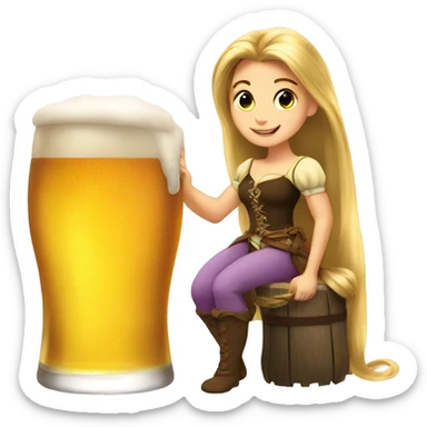 glass of beer, rapunzel sticker