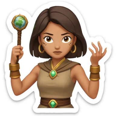 earth bender woman who has powers to shape earth sticker