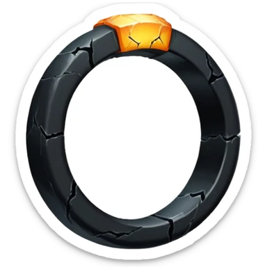 iOS sticker, cursed ring, black shades, red crack, minimal sticker