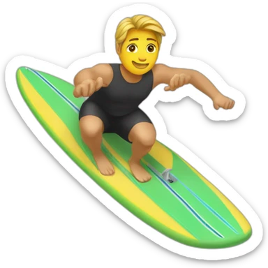 surfer on kneeboard sticker