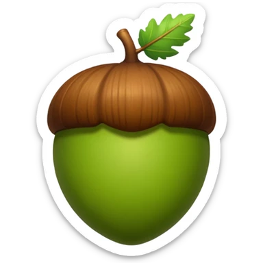 Green acorn body with brown top sticker