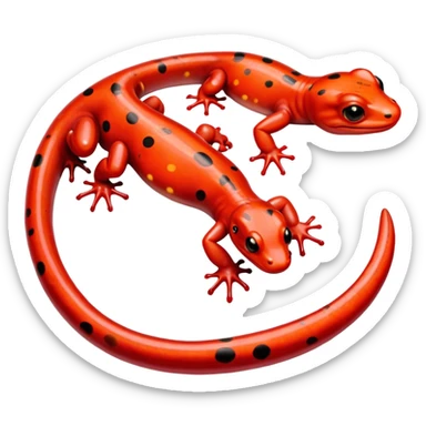 red-spotted salamander with black body and bright red spots sticker