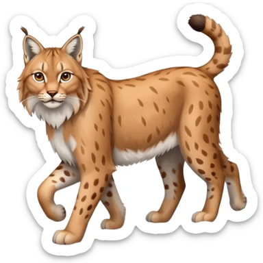 Eurasian Lynx walking in the snow beautiful aesthetic full image scenery sticker
