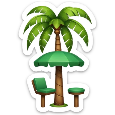 palm tree with a seat under it  sticker