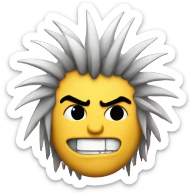 punk emoji, hardcore rock face emoji with hands sticker