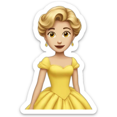 Anastasia with her yellow dress sticker