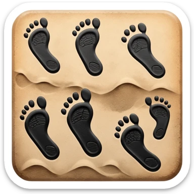 black footprints on white background sticker
