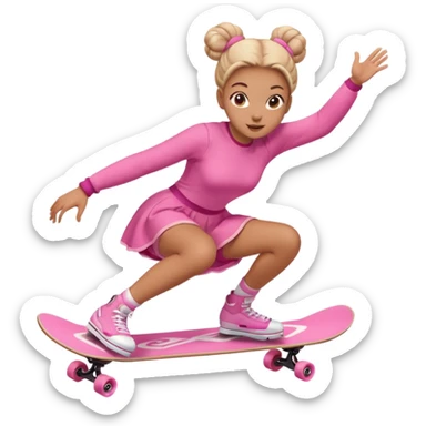 My little pony Cute skater 10 girl with two buns and pink outfit, gliding with playful energy. sticker