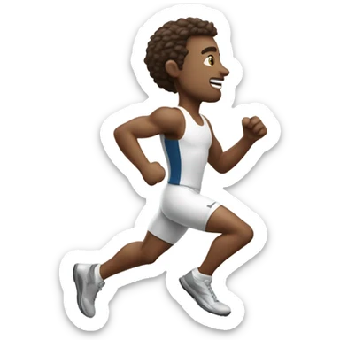 White man running going to the right direction  sticker