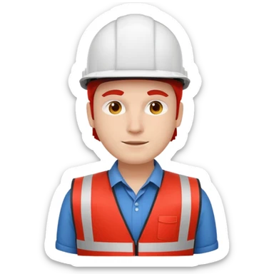 Arquitecto con casco blanco pero con chaleco de color rojo sticker