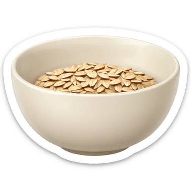 create a bowl with oat emoji ios style without grains and soup sticker