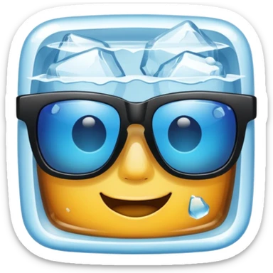 sunglasses inside ice cube sticker