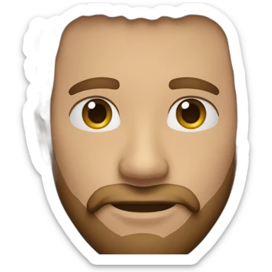 hombre moreno 30 años con pelo rapado al 2 y barba de una semana sticker