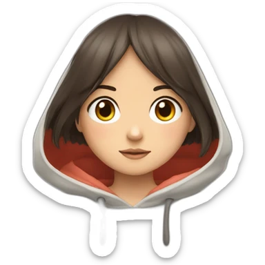 Fille Brune avec un sweat-capuche Totoro avec les couleurs de Totoro sticker