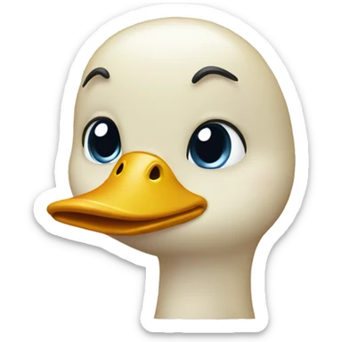 emotionless face duck sticker