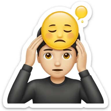 Wiping sweat off forehead yellow circle emoji face sticker