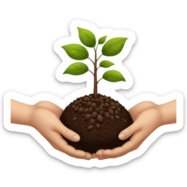 es werden saamen von einer hand in die erde getan ohne pflanze sticker