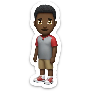 Recreate this emoji 🏌🏾‍♂️.  Make it look exactly the same but with a red shirt and black pants on sticker