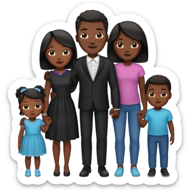 A fam of 7 mom dad big bro big sis middle sis and 2 baby we r black skin coulor and we r fine and baddies sticker