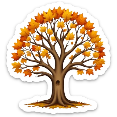 autumn leafless tree sticker