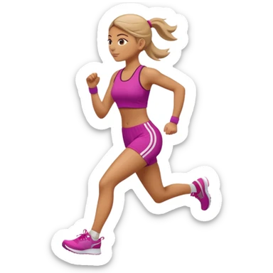 sporty woman cartoon emoji style back view sticker