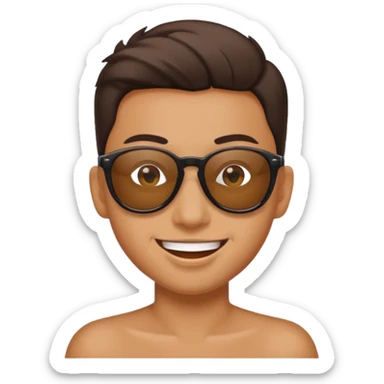 Naughty looking smile with sunglass   sticker