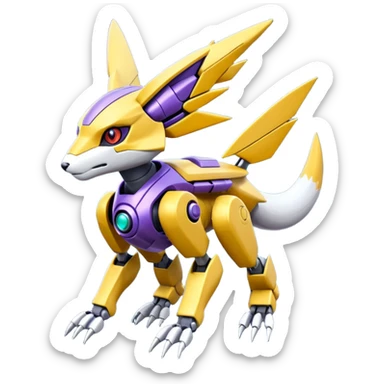 Vikavolt-Renamon-Genesect-fusion sticker