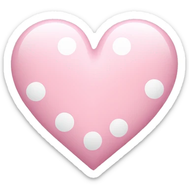 baby pink heart with white dots  sticker
