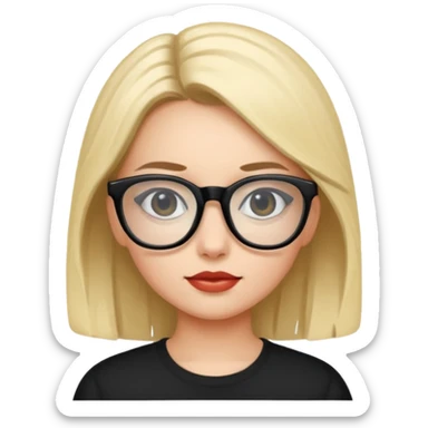 ragazzina con occhiali neri  sticker