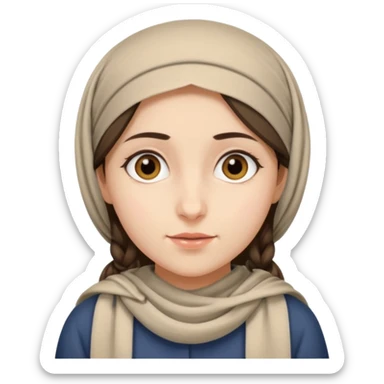 young modest jewish girl head covering sticker