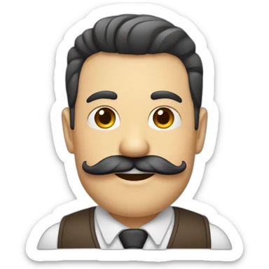 Un homme à la moustache brosse à dent bien carre sticker