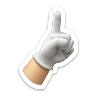 super mario white glove hand index finger pointing sticker