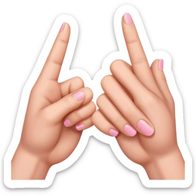 Two hands, each extending a pinky finger (the smallest finger). *   The pinky fingers are interlocked or hooked together. *   Hands are usually positioned closely, indicating an interaction. sticker
