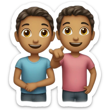 Two kids talking sticker