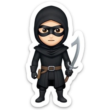 Thief in black costume  sticker