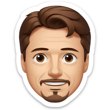 Tony Stark with wavy hair smirking sticker