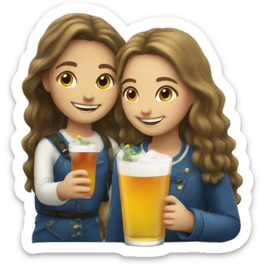 smiling girls sharing a drink from Nova Scotia  sticker