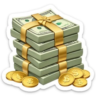 pile of money cash and coins sticker