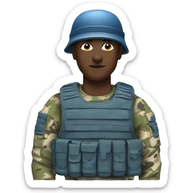 A solider in blue camouflage  sticker