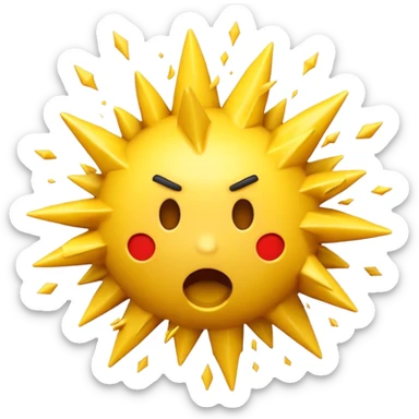 A 3D Apple-style emoji of a  explosion shape, expressing a loud sudden sound sticker