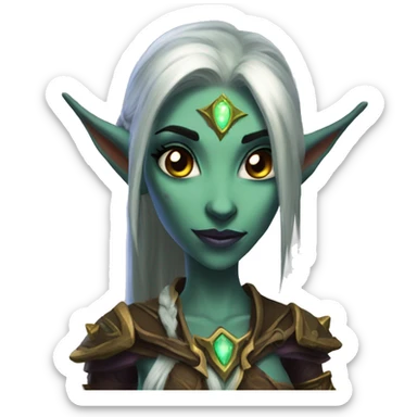 night elf female from world of warcraft sticker