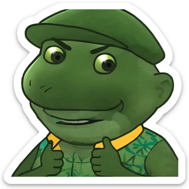 man with arms crossed around his neck laughing  sticker