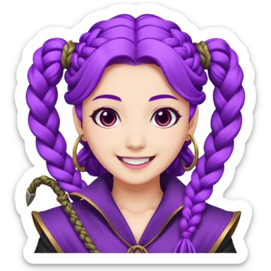 Rumi from K-pop demon hunters purple braid 1 sticker